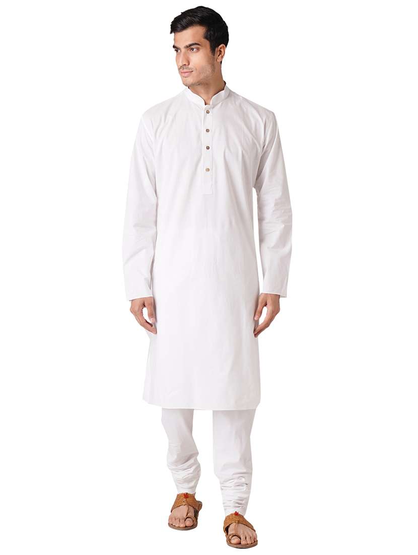 white solid long kurta