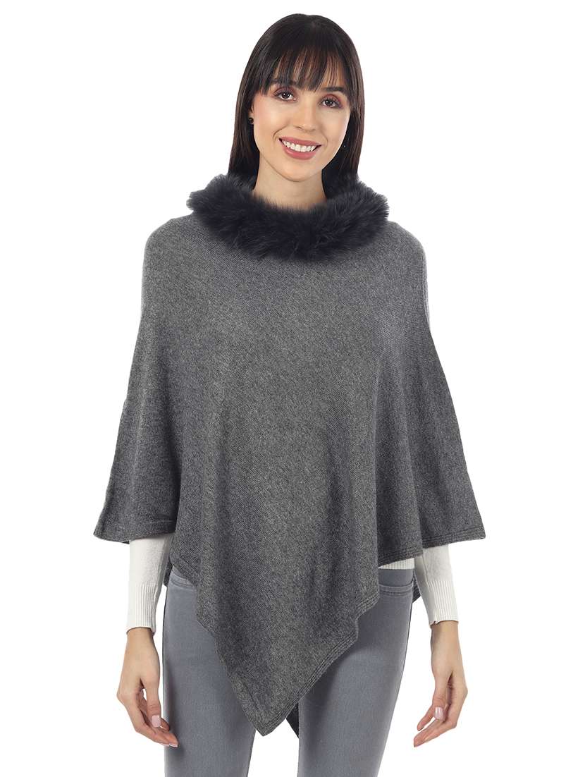 grey acrylic poncho