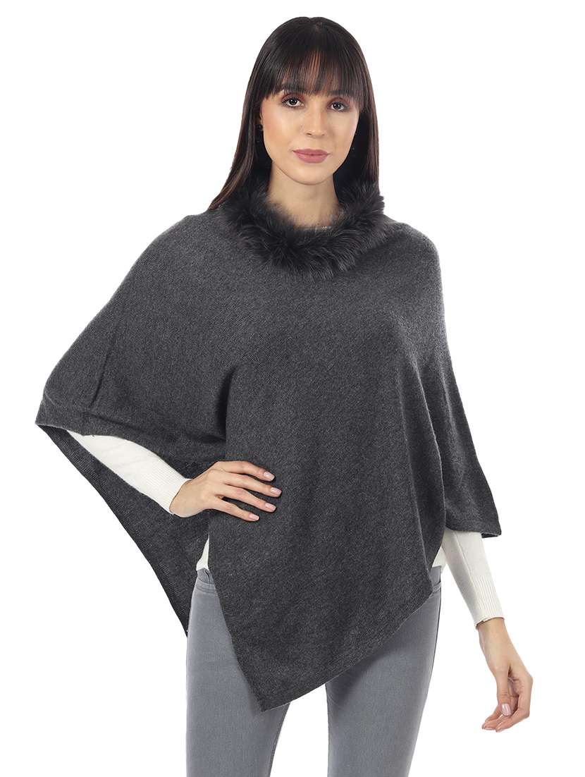 black acrylic poncho