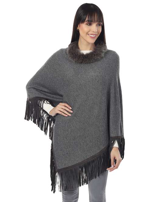 grey acrylic poncho - 17425150 -  Standard Image - 0