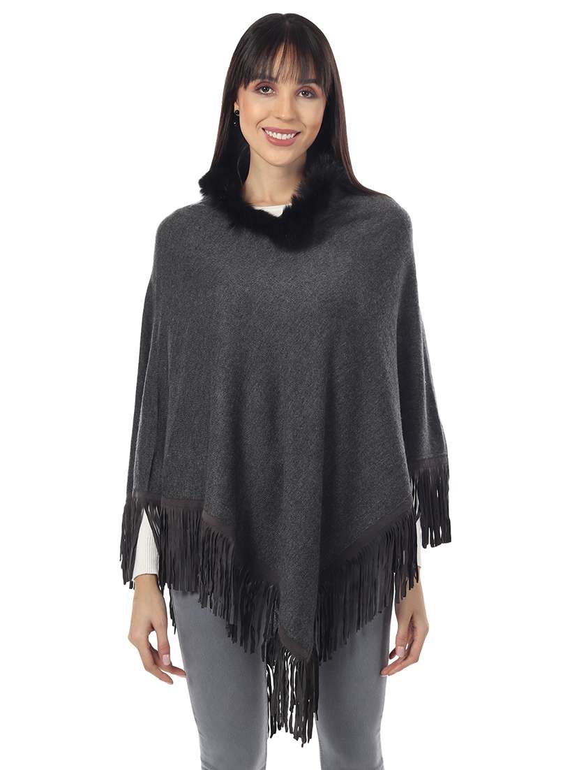 black acrylic poncho