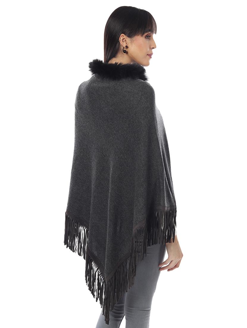 black acrylic poncho - 17425153 - Standard Image - 1