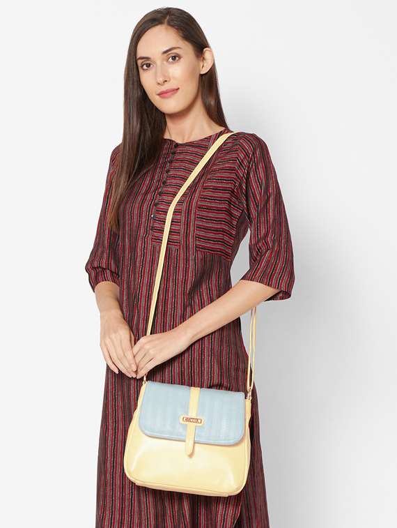 yellow leatherette (pu) sling bag - 17425217 -  Standard Image - 4