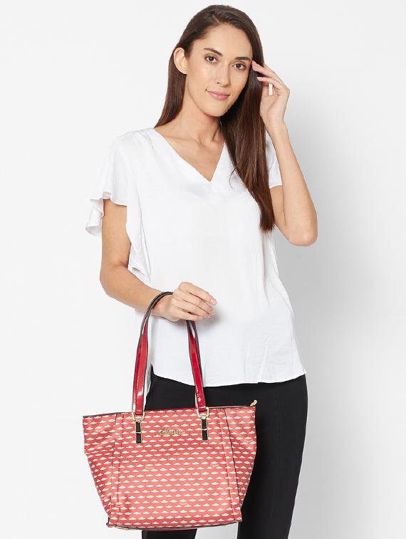 red leatherette (pu) handbag - 17425253 - Standard Image - 4