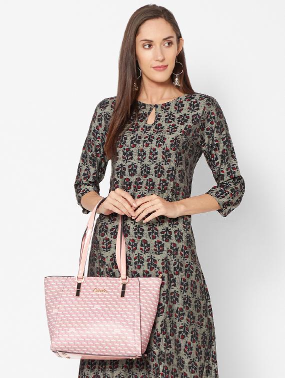 pink leatherette (pu) handbag - 17425255 - Standard Image - 4