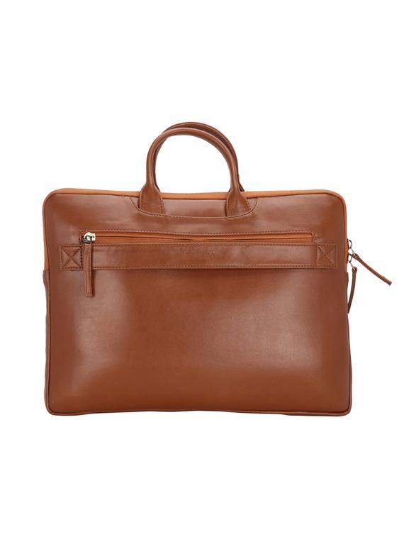 tan leatherette laptopbag - 17425277 - Standard Image - 1