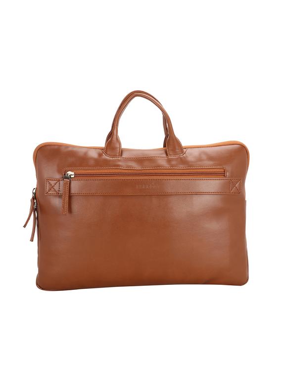 tan leatherette laptopbag - 17425278 - Standard Image - 1