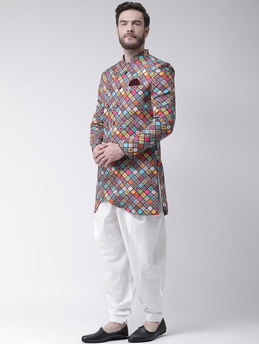 multicolor printed sherwani set - 17425296 - Standard Image - 1