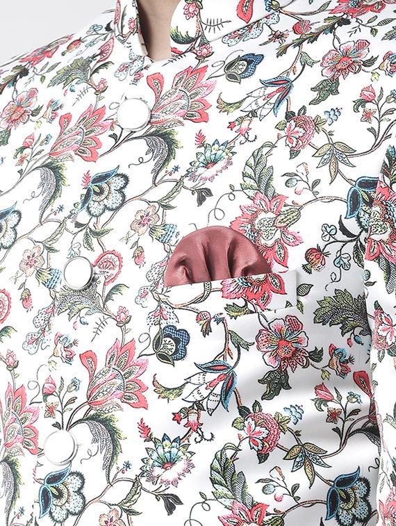 off white floral sherwani set - 17425327 - Standard Image - 4