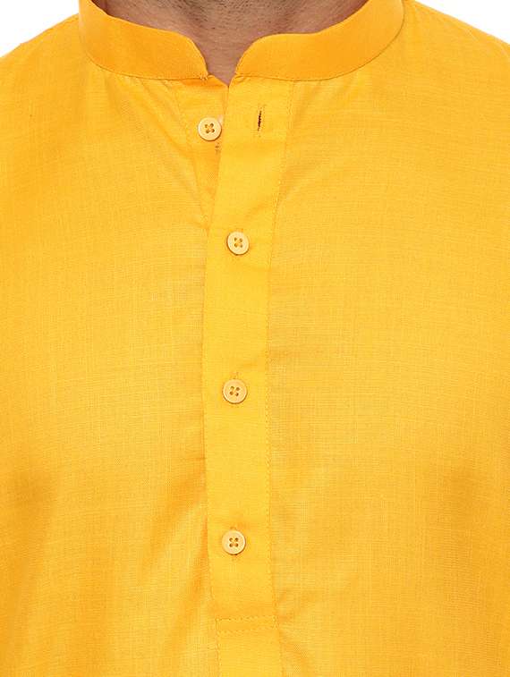 yellow solid kurta pyjama set - 17425364 - Standard Image - 4