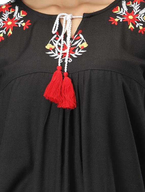 tie up neck embroidered top - 17426601 - Standard Image - 4
