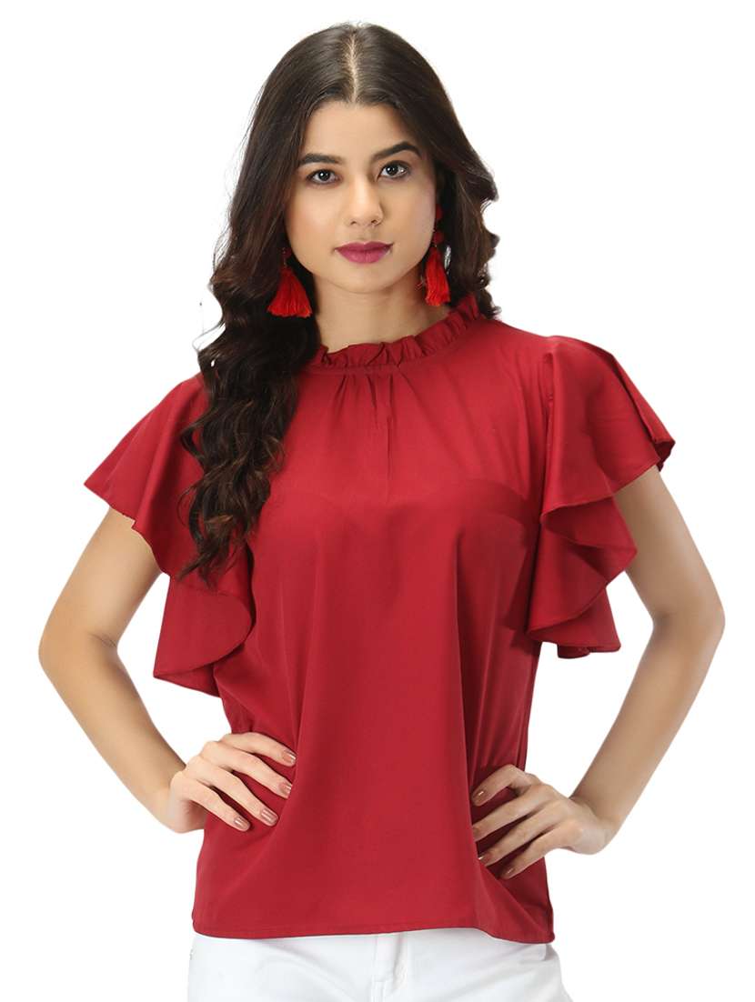 women's straight round neck top