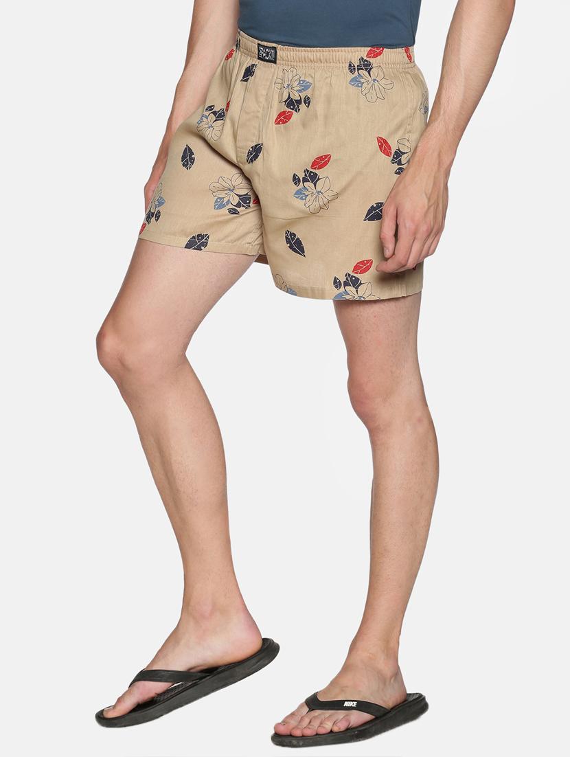 khaki printed boxer - 17426914 -  Standard Image - 1