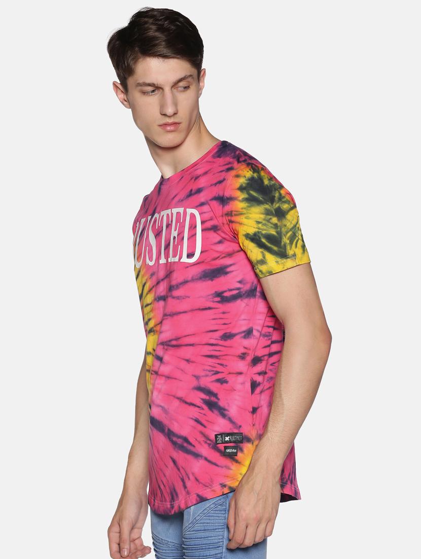 pink typographic tie & dye t-shirt - 17426930 - Standard Image - 1