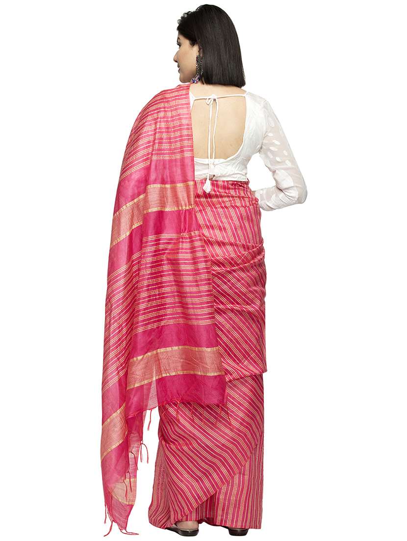 striped bhagalpuri saree with blouse - 17428032 -  Standard Image - 1