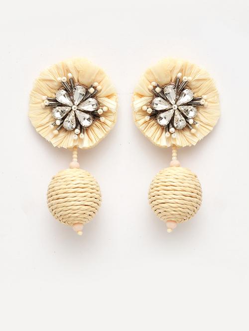beige metal drop earring - 17428166 -  Standard Image - 0