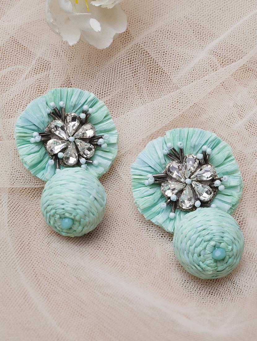 blue metal drop earring - 17428167 - Standard Image - 1