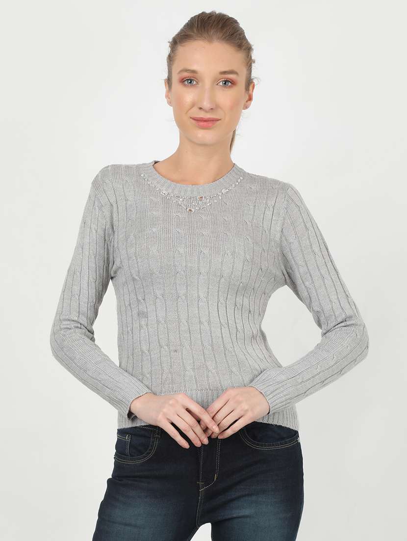 round neck woolen pullover 