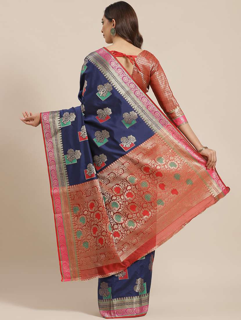 women's banarasi saree with blouse - 17428350 - Standard Image - 1