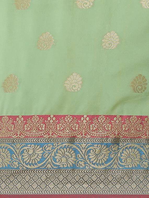 neo mint banarasi saree - 17428351 - Standard Image - 4