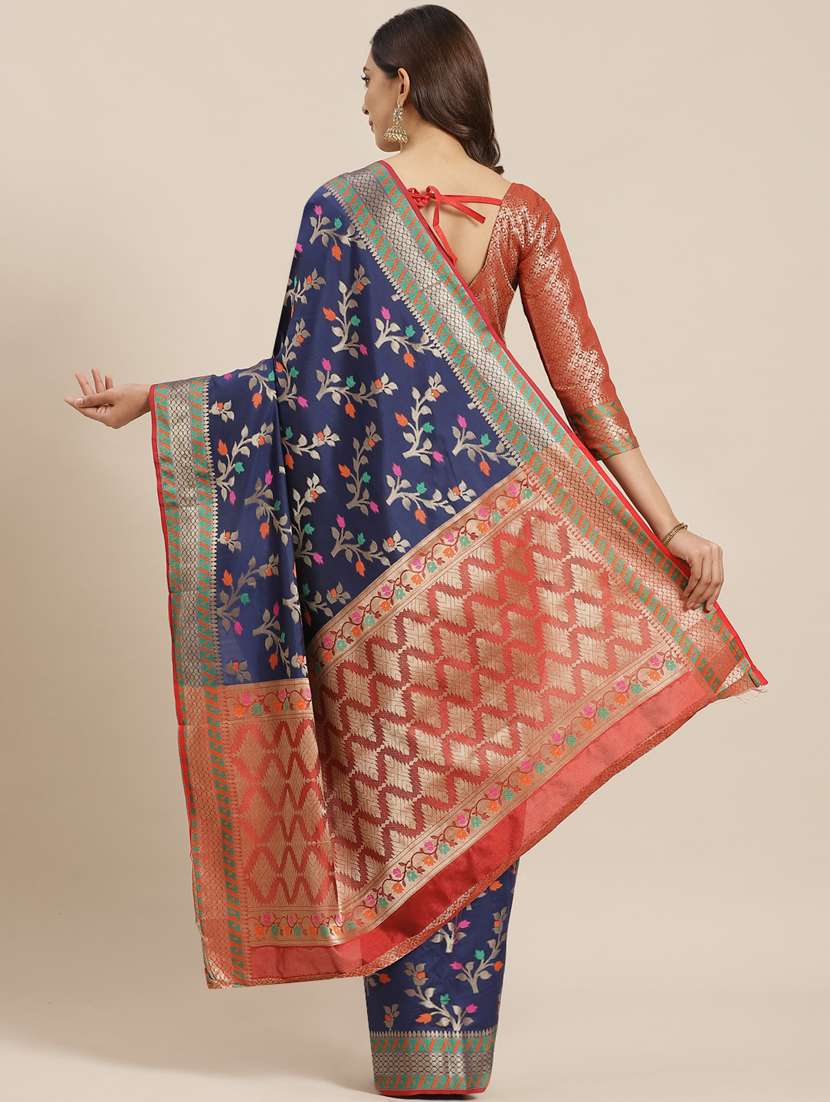 women's banarasi saree with blouse - 17428367 - Standard Image - 1