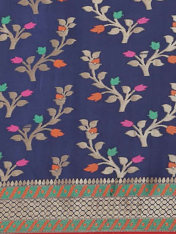 women's banarasi saree with blouse - 17428367 - Standard Image - 4