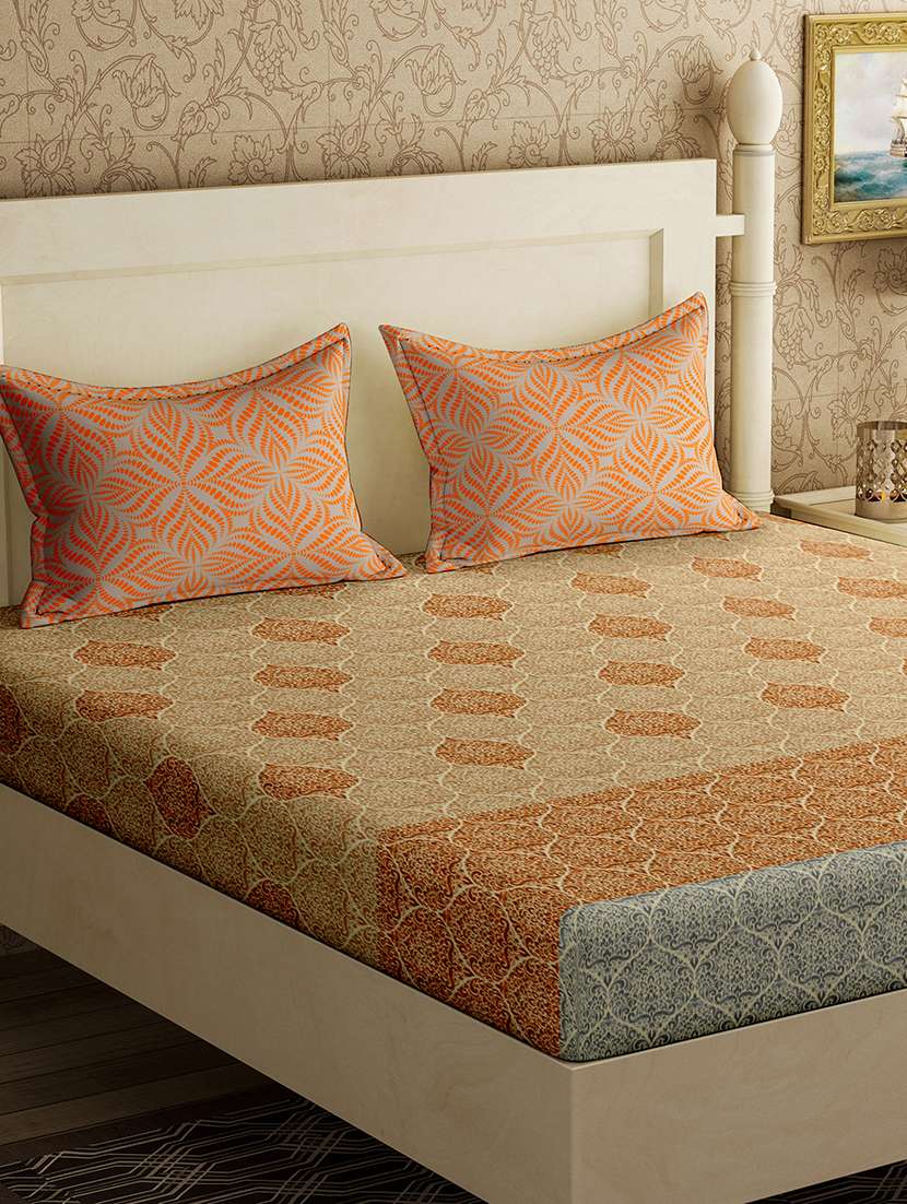 cotton double bedsheet super king size with 2 pillow cover