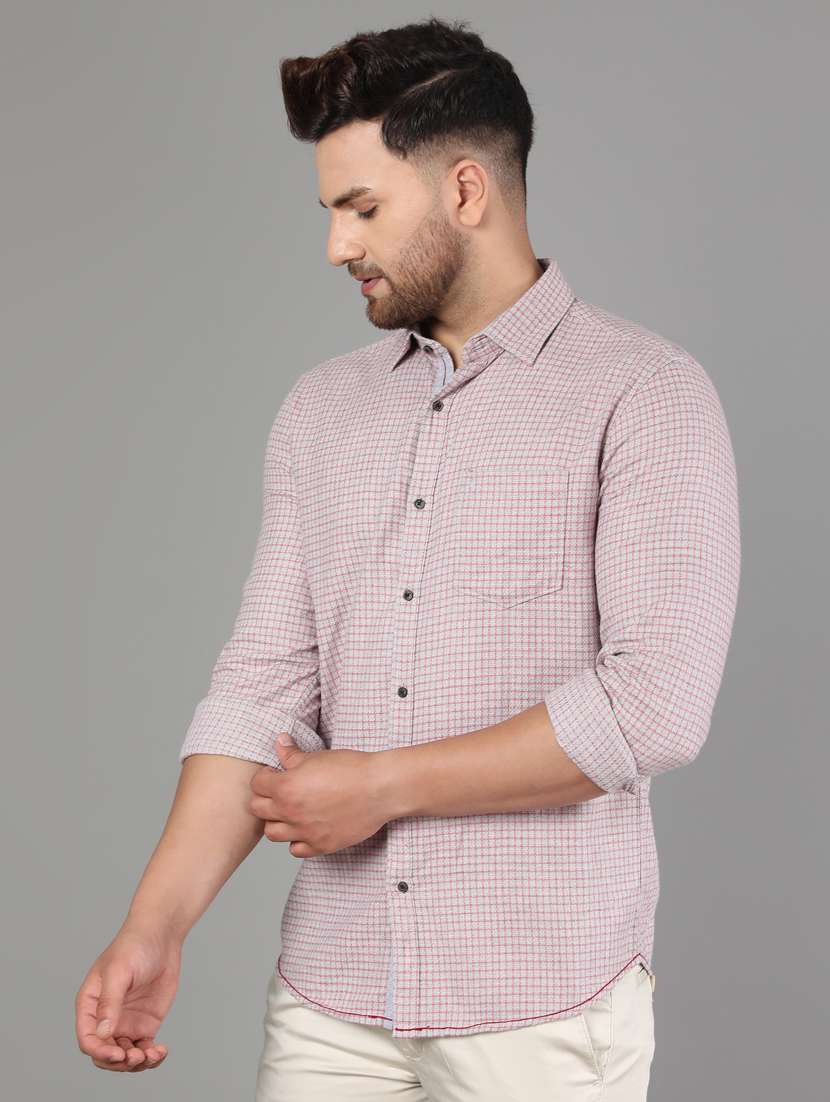 pink checkered casual shirt  - 17428462 -  Standard Image - 1