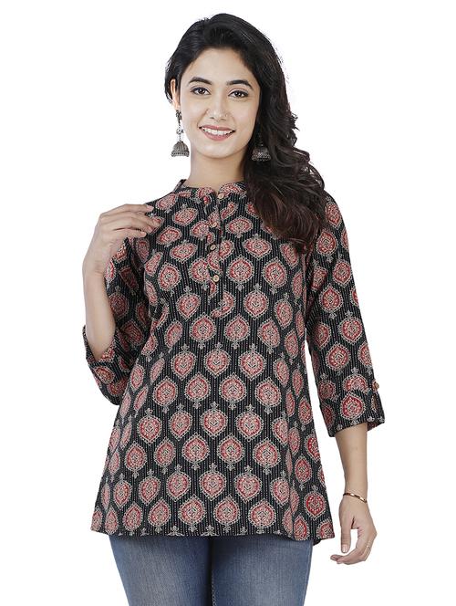 women's straight henley neck top - 17428824 - Standard Image - 0
