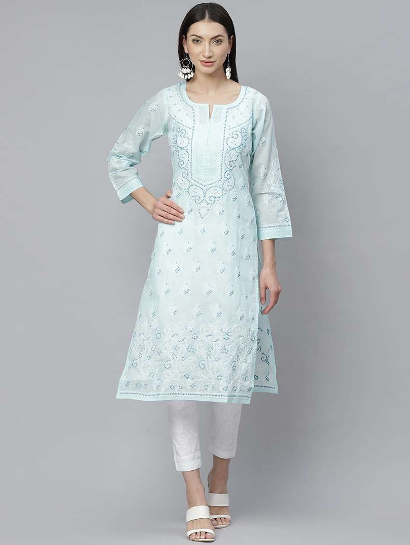 chikankari kurta pant set