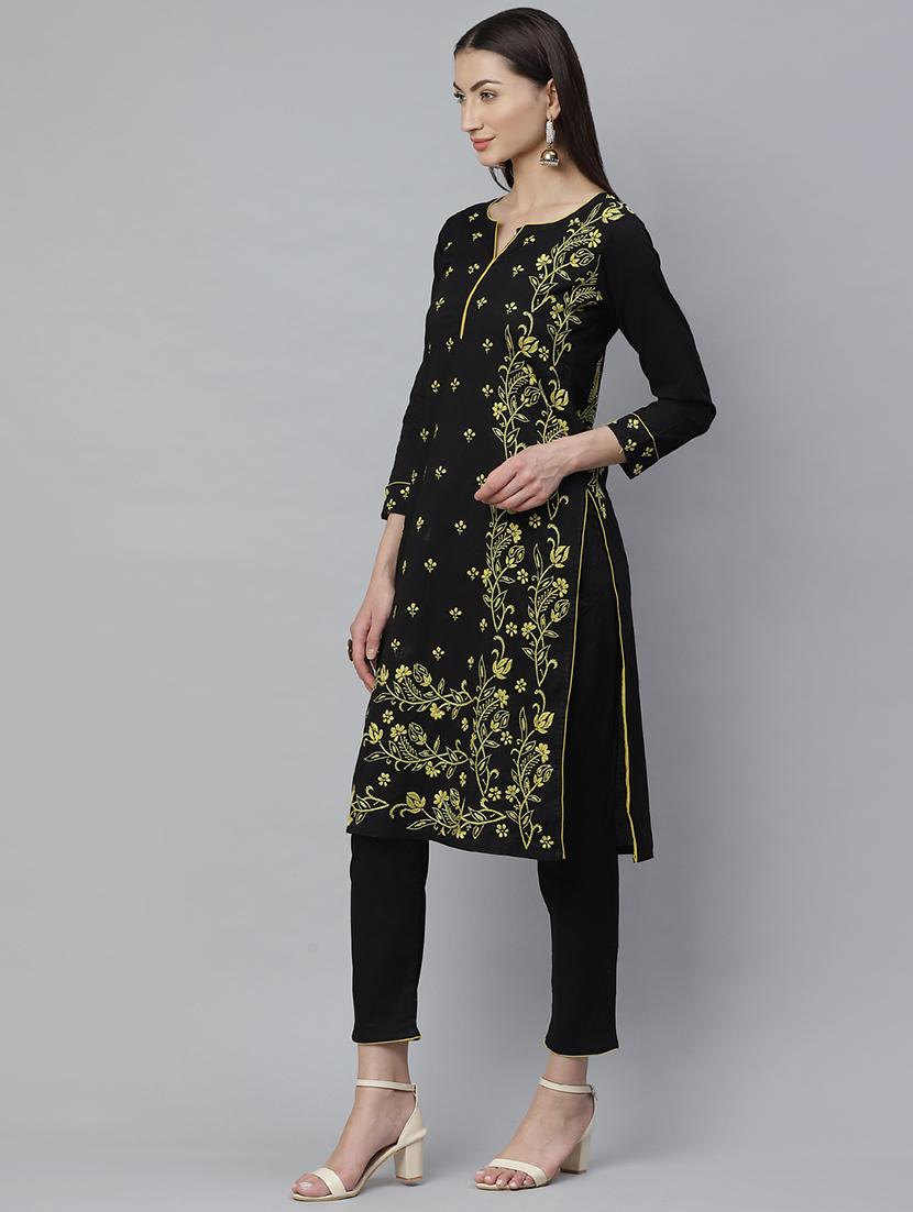chikankari kurta pant set - 17430483 -  Standard Image - 1