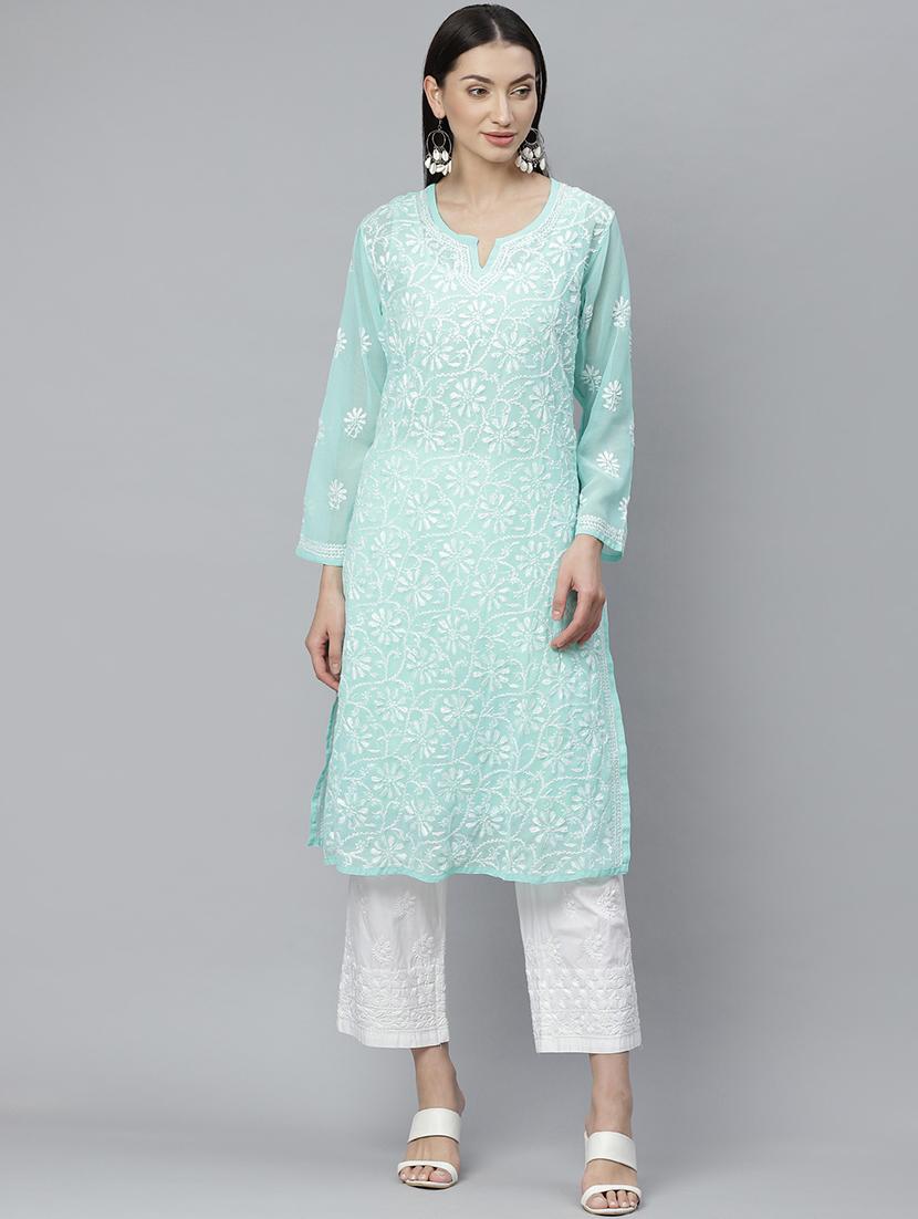 chikankari kurta pant set
