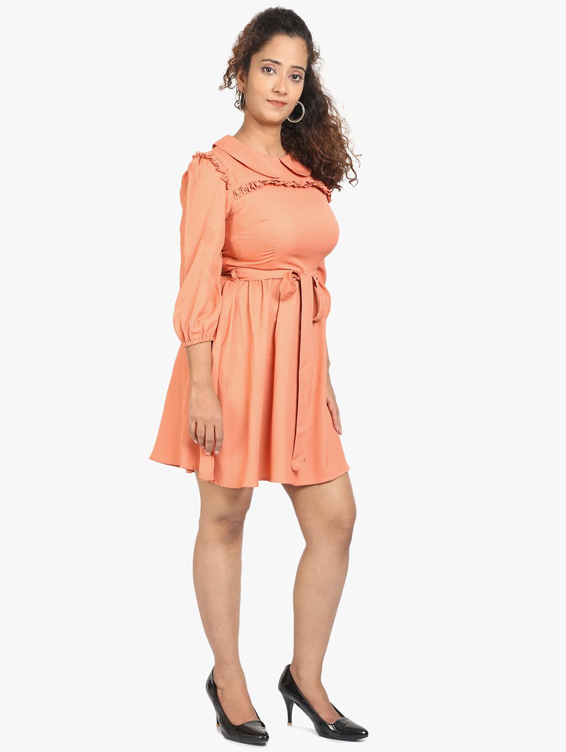 tie front flared dress - 17431780 - Standard Image - 1