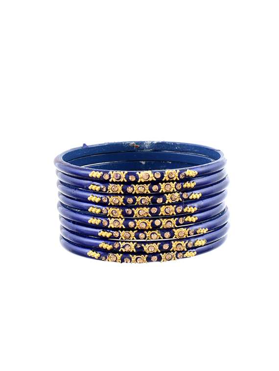 blue brass bangles