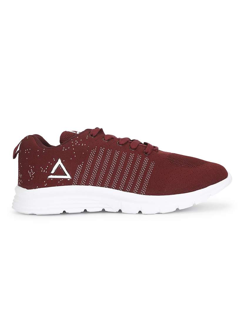 maroon polyester sport shoes - 17432413 -  Standard Image - 1