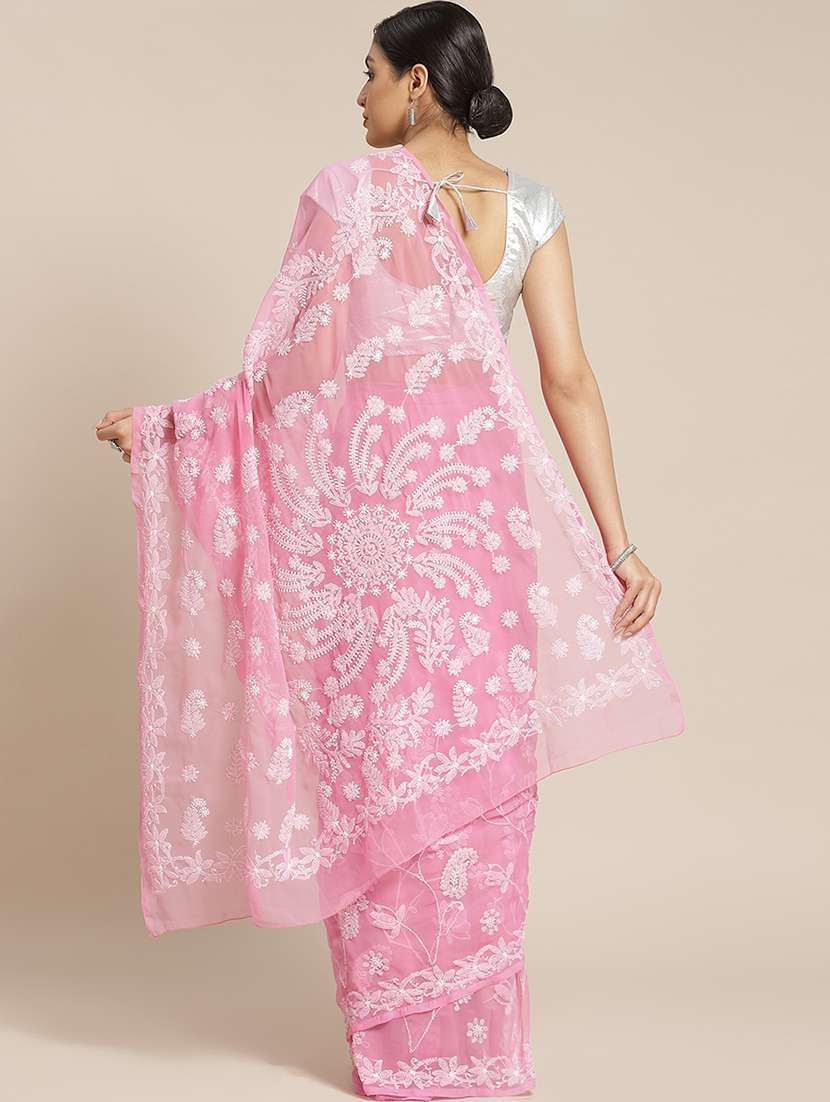 pastel chikankari saree with blouse - 17433026 -  Standard Image - 1