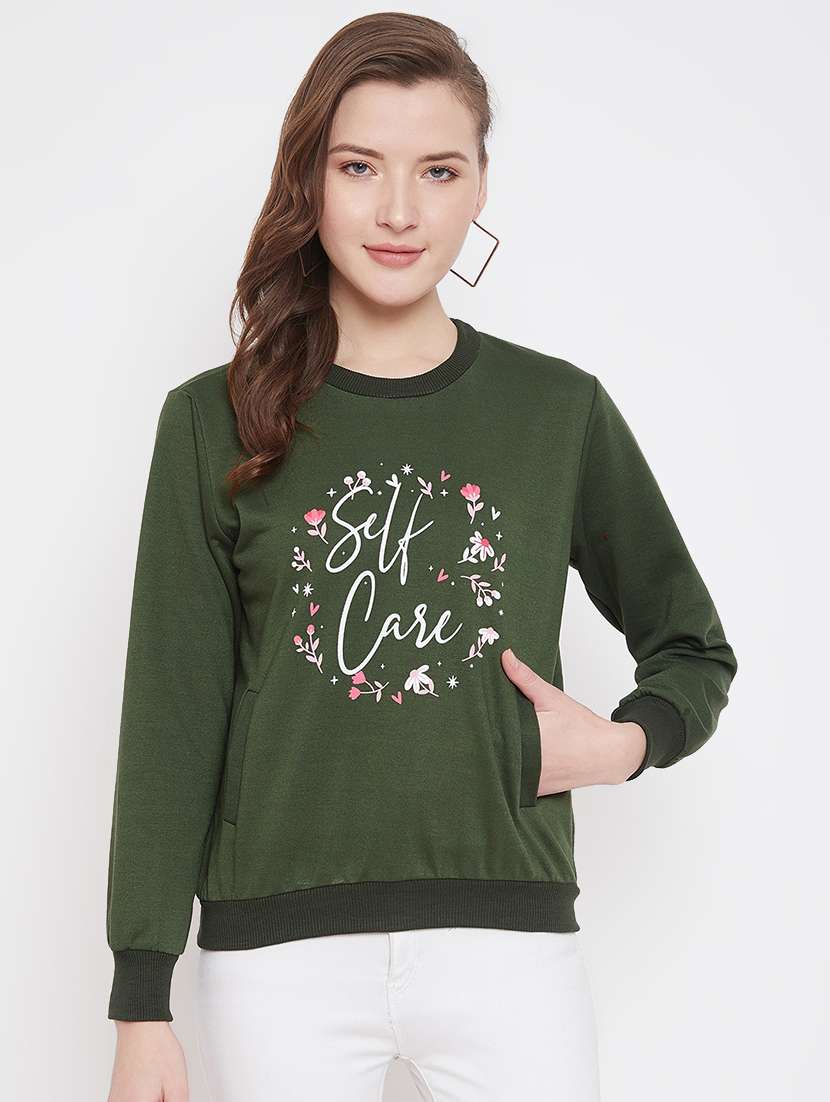 women's front print sweatshirt