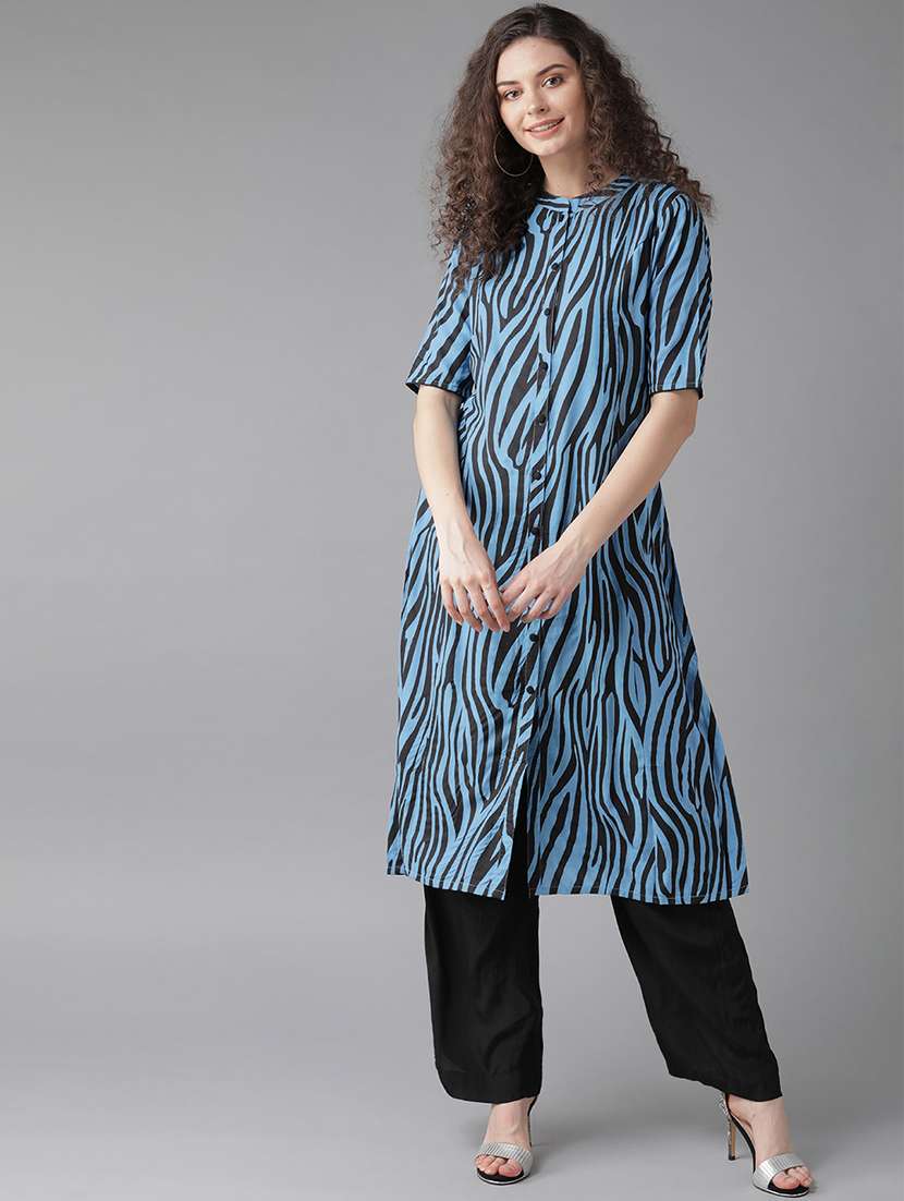 blue viscose aline kurta