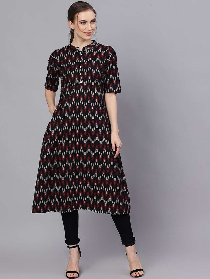 ikat a-line kurta