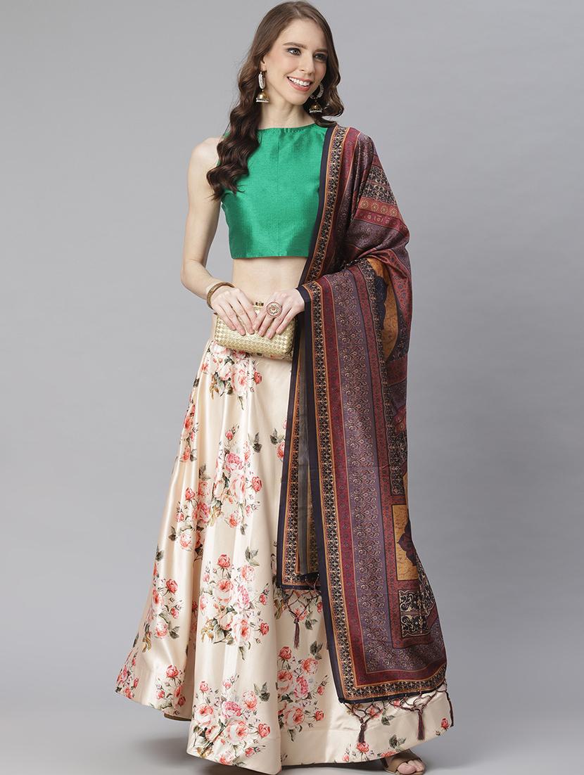 floral print flared lehenga - 17436428 -  Standard Image - 1