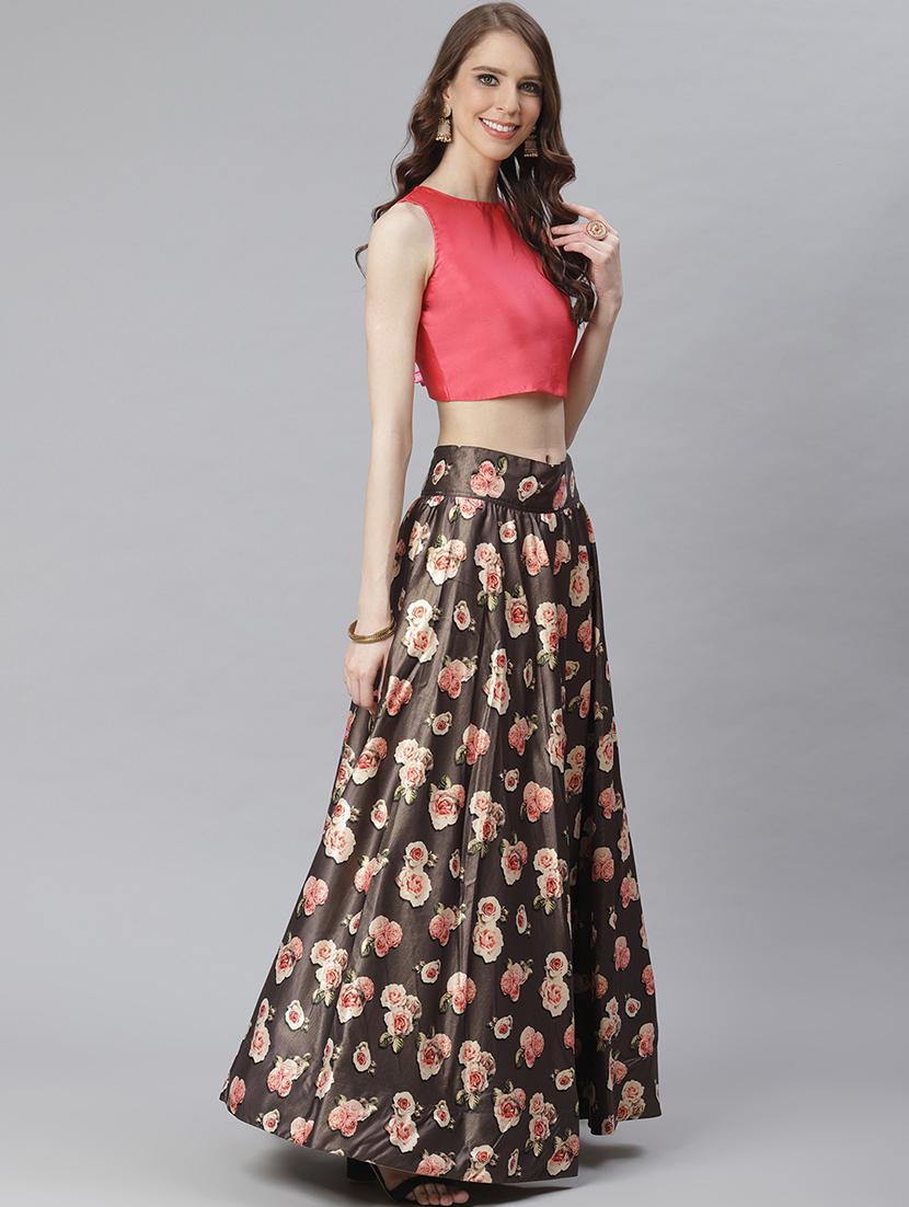 floral print flared lehenga - 17436430 - Standard Image - 1