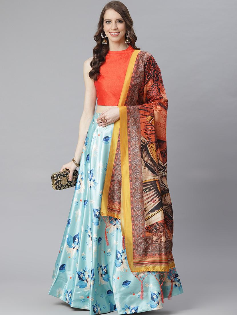 floral print flared lehenga - 17436435 - Standard Image - 1