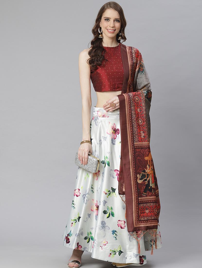 floral print flared lehenga - 17436436 -  Standard Image - 1