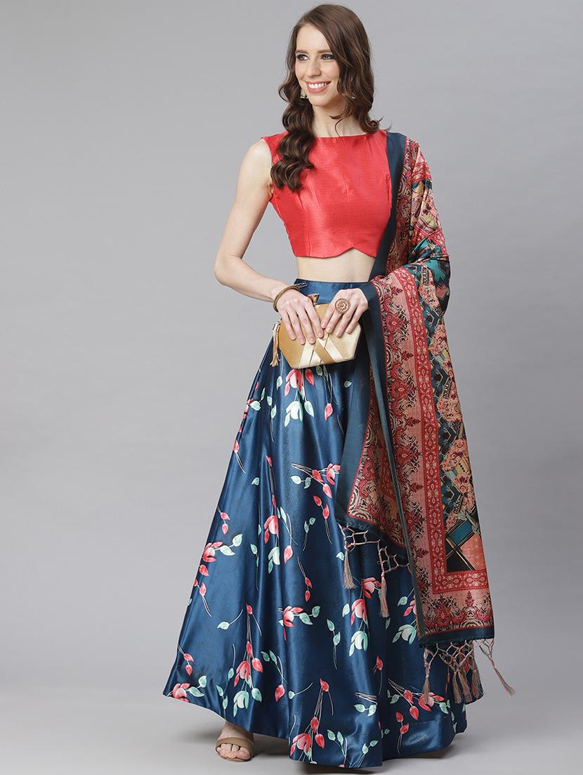 floral print flared lehenga - 17436441 - Standard Image - 1