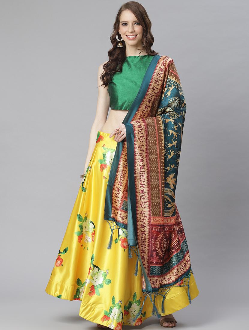 floral print flared lehenga - 17436447 - Standard Image - 1