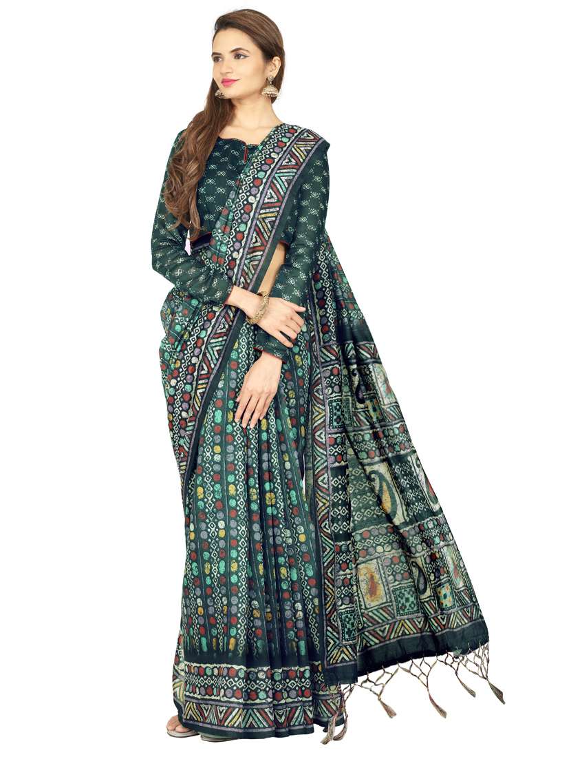 batik chanderi saree with blouse