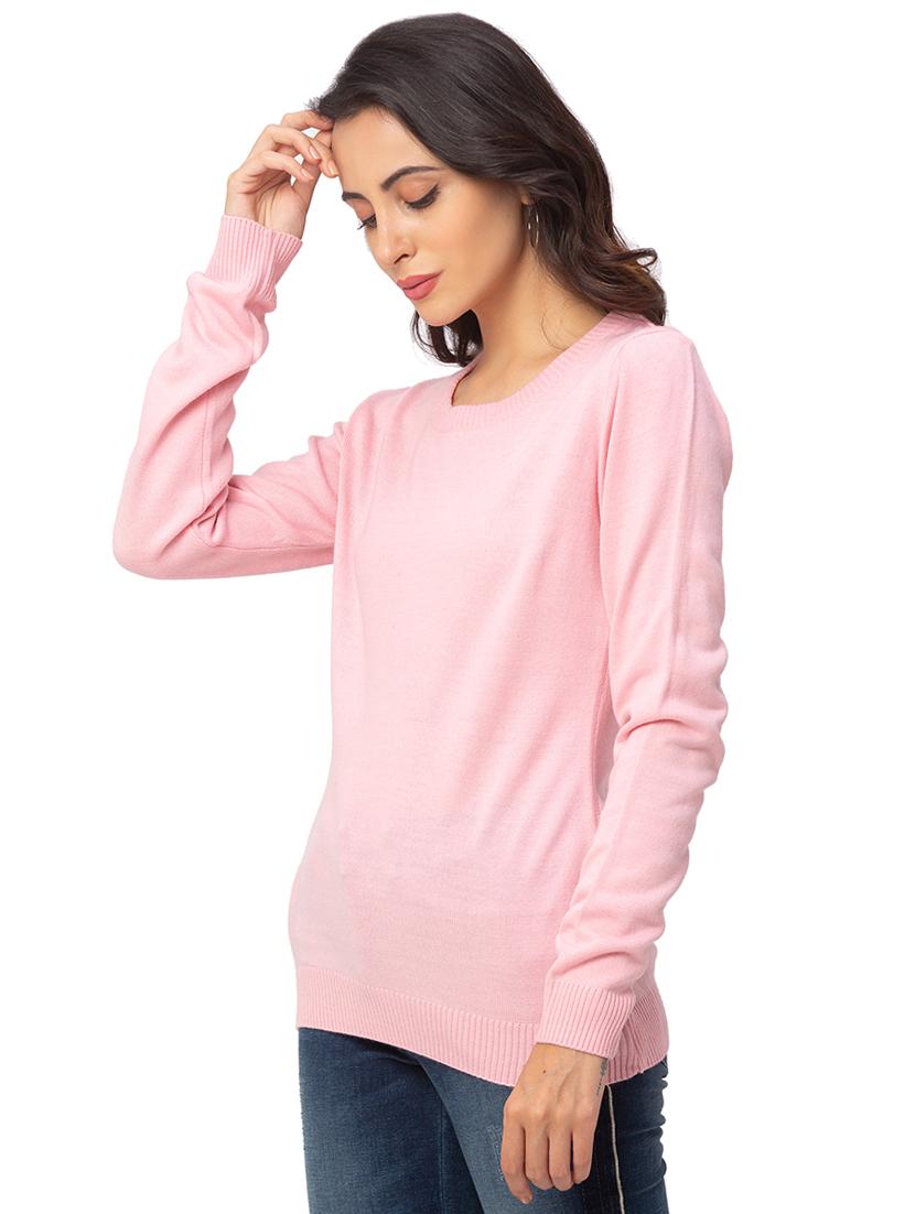 round neck solid pullover - 17437308 - Standard Image - 1