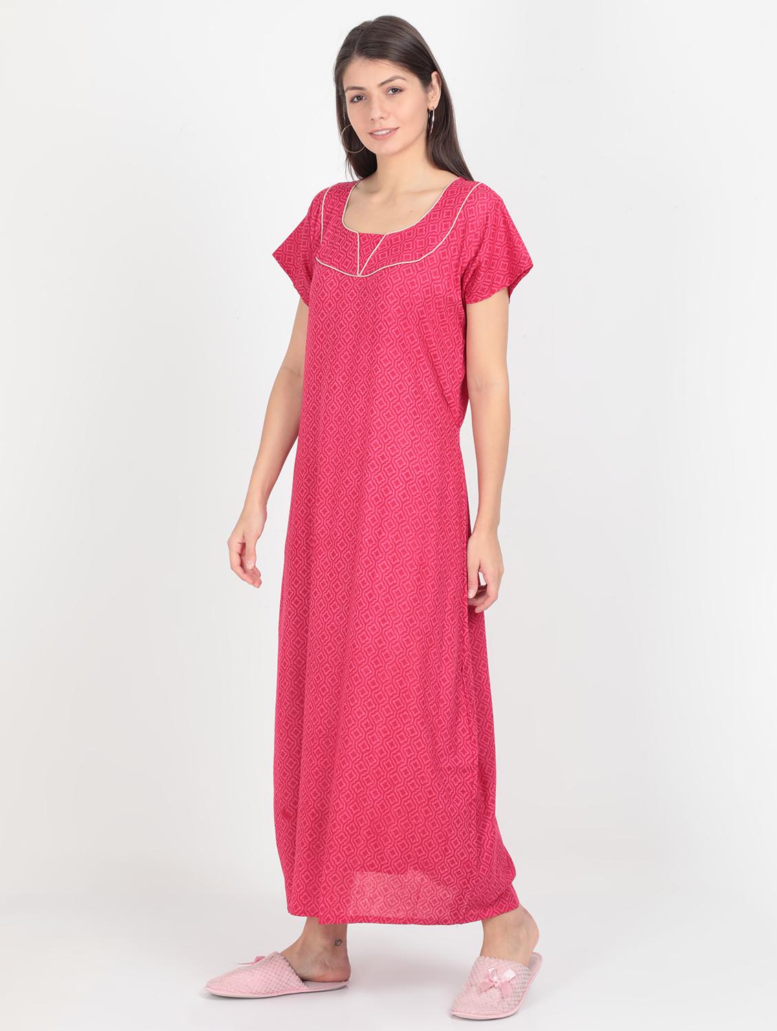 pink cotton  nighty - 17438025 -  Standard Image - 1
