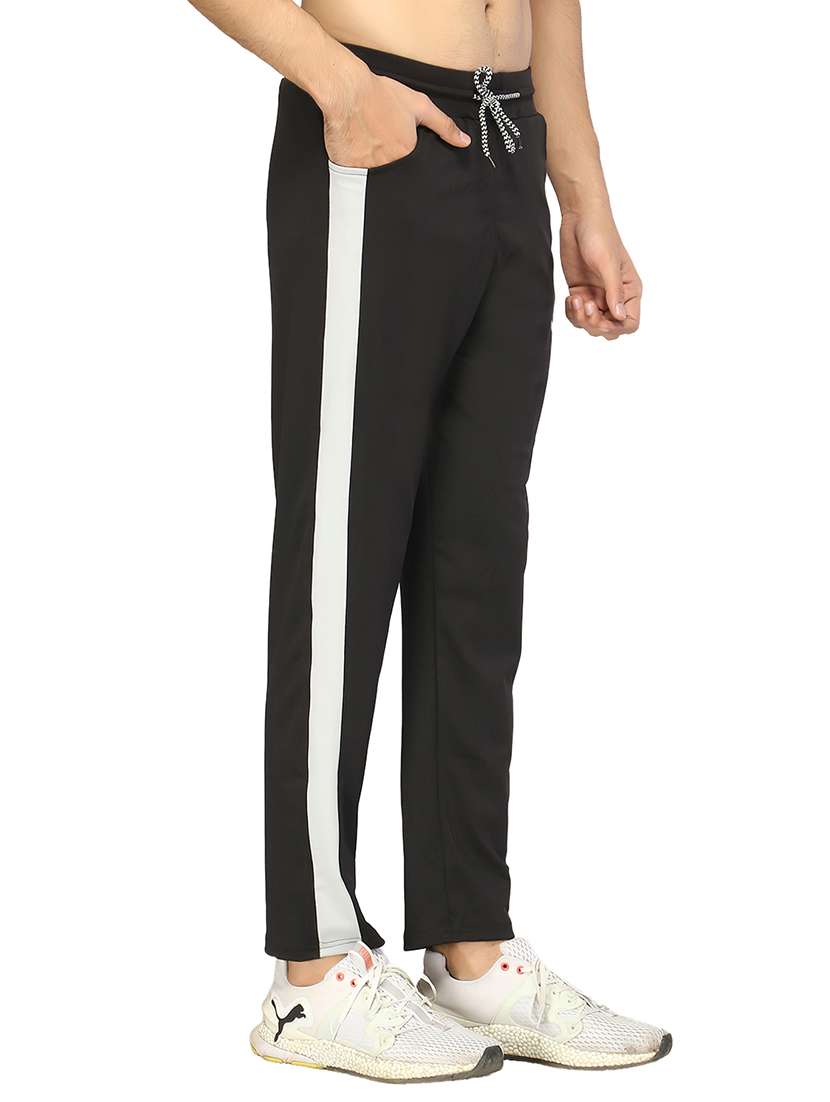 black side striped full length track pant - 17438210 -  Standard Image - 1