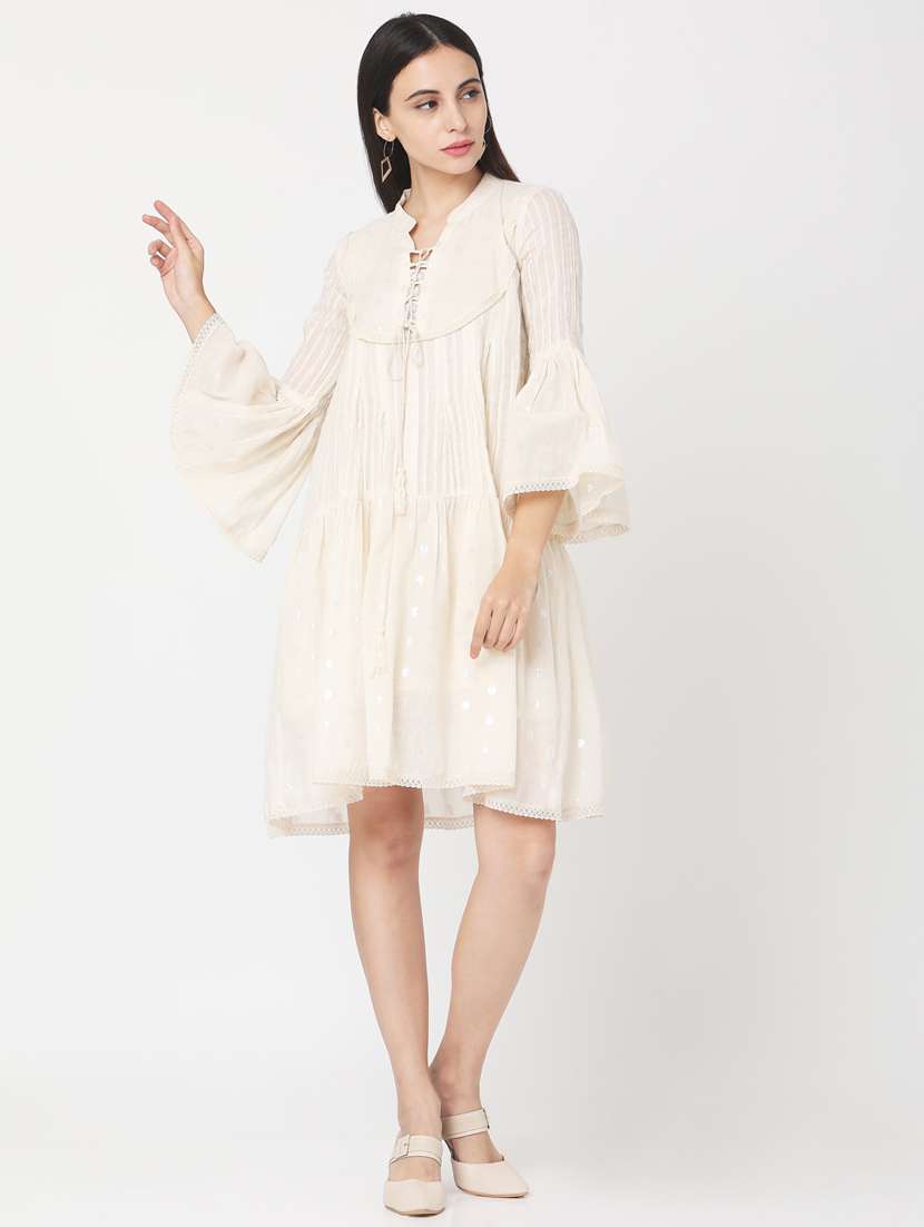 women's fit & flare self design dress - 17438573 -  Standard Image - 1